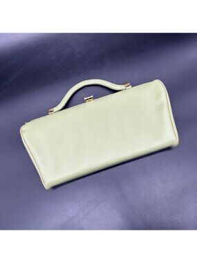 Vintage Green Clutch Purse Handbag Mid Century Retro Fashion Convertible Handle